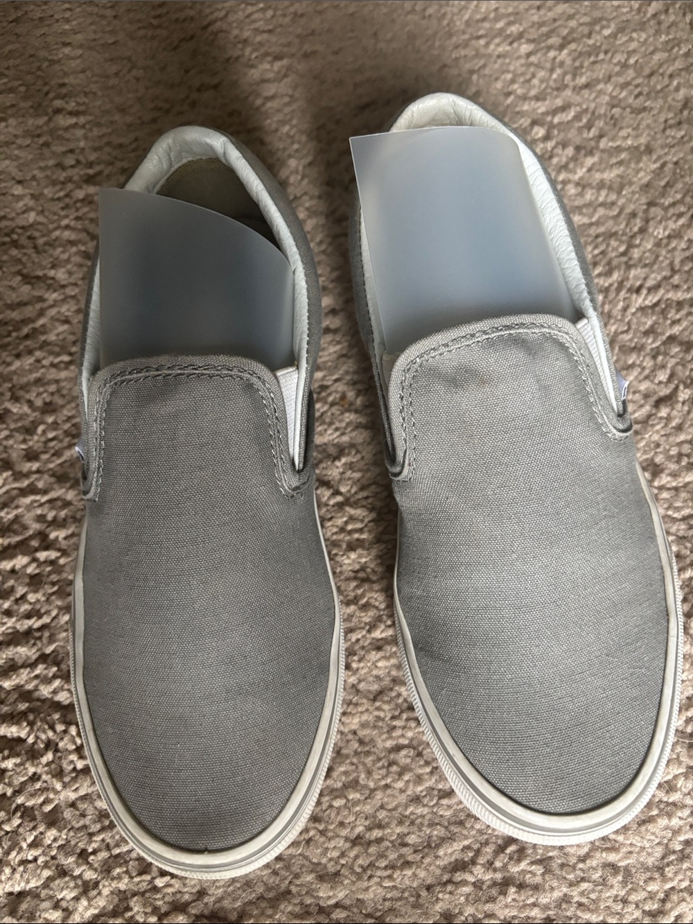 Vans Slip-On Canvas Sneakers in Light Gray